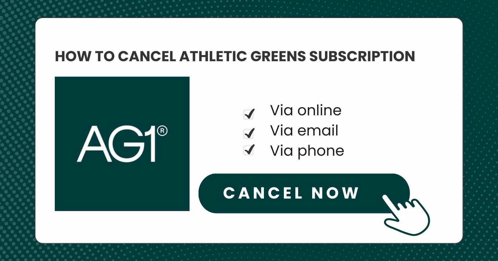 How To Cancel Athletic Greens Subscription Easily